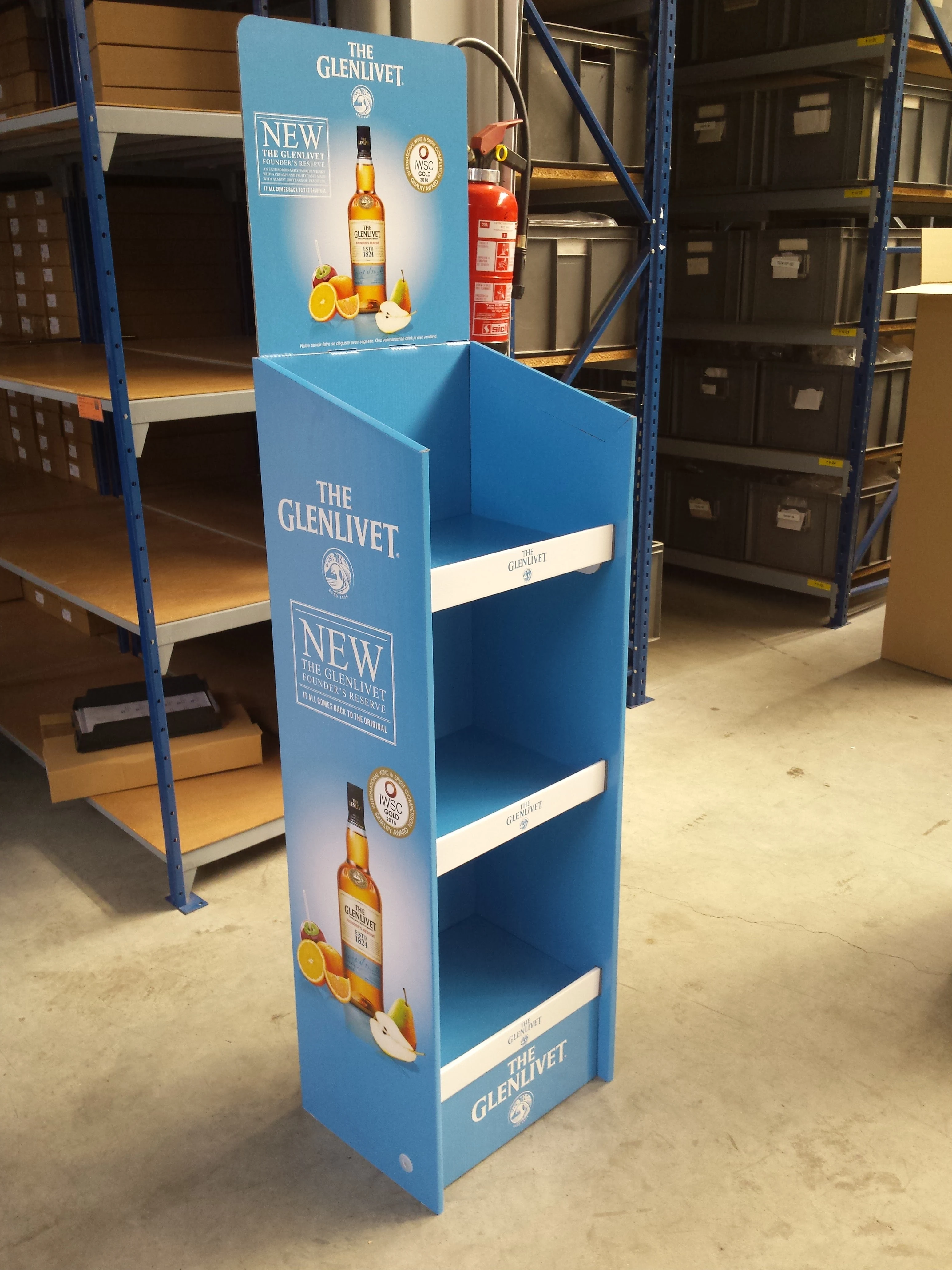 The Glenlivet — Kartonnen pop-updisplay in productie