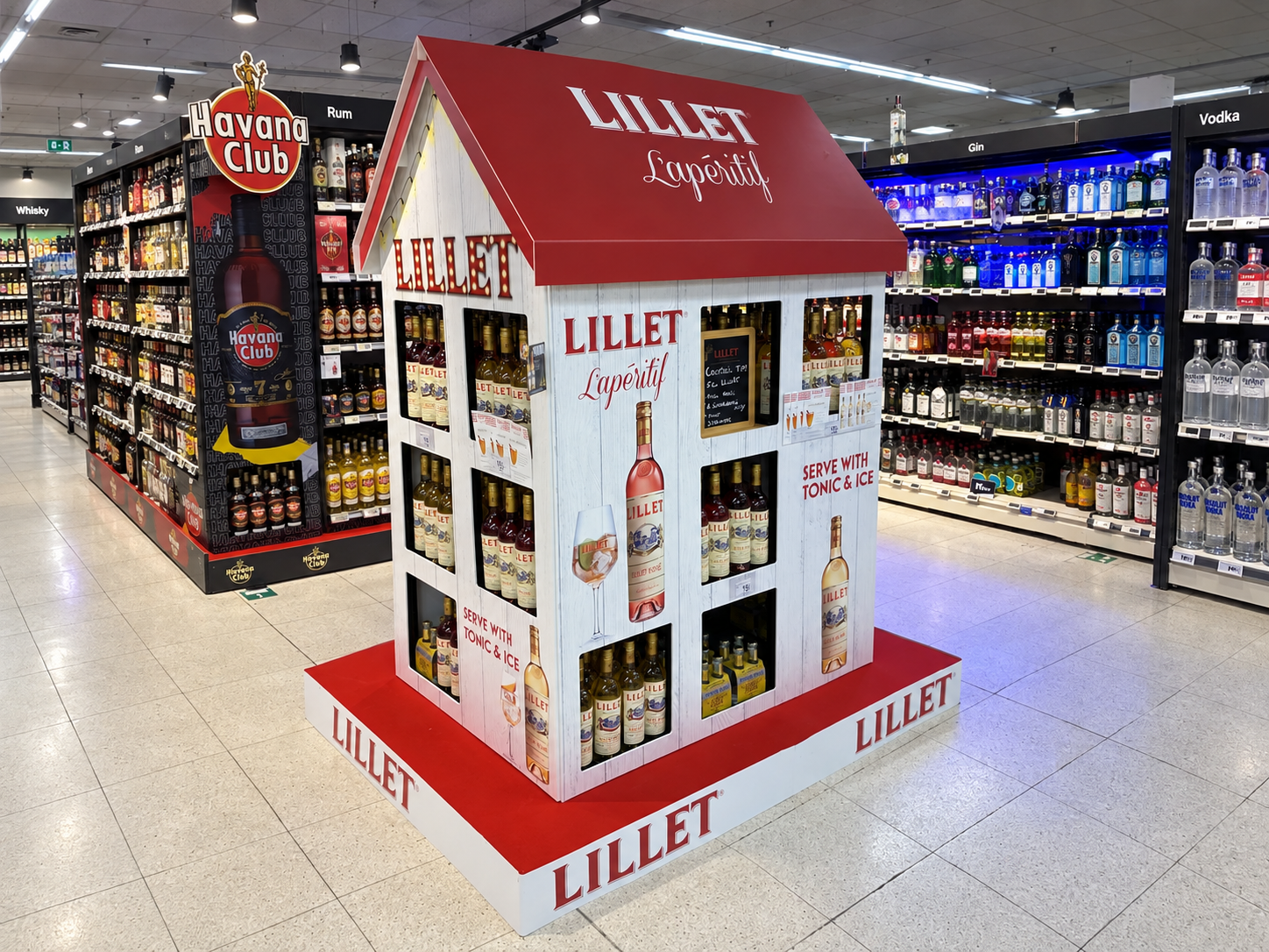 Promotiehuis opgesteld in de winkel