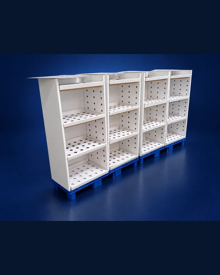 Displays · batch preparation — Pallet wraps & production